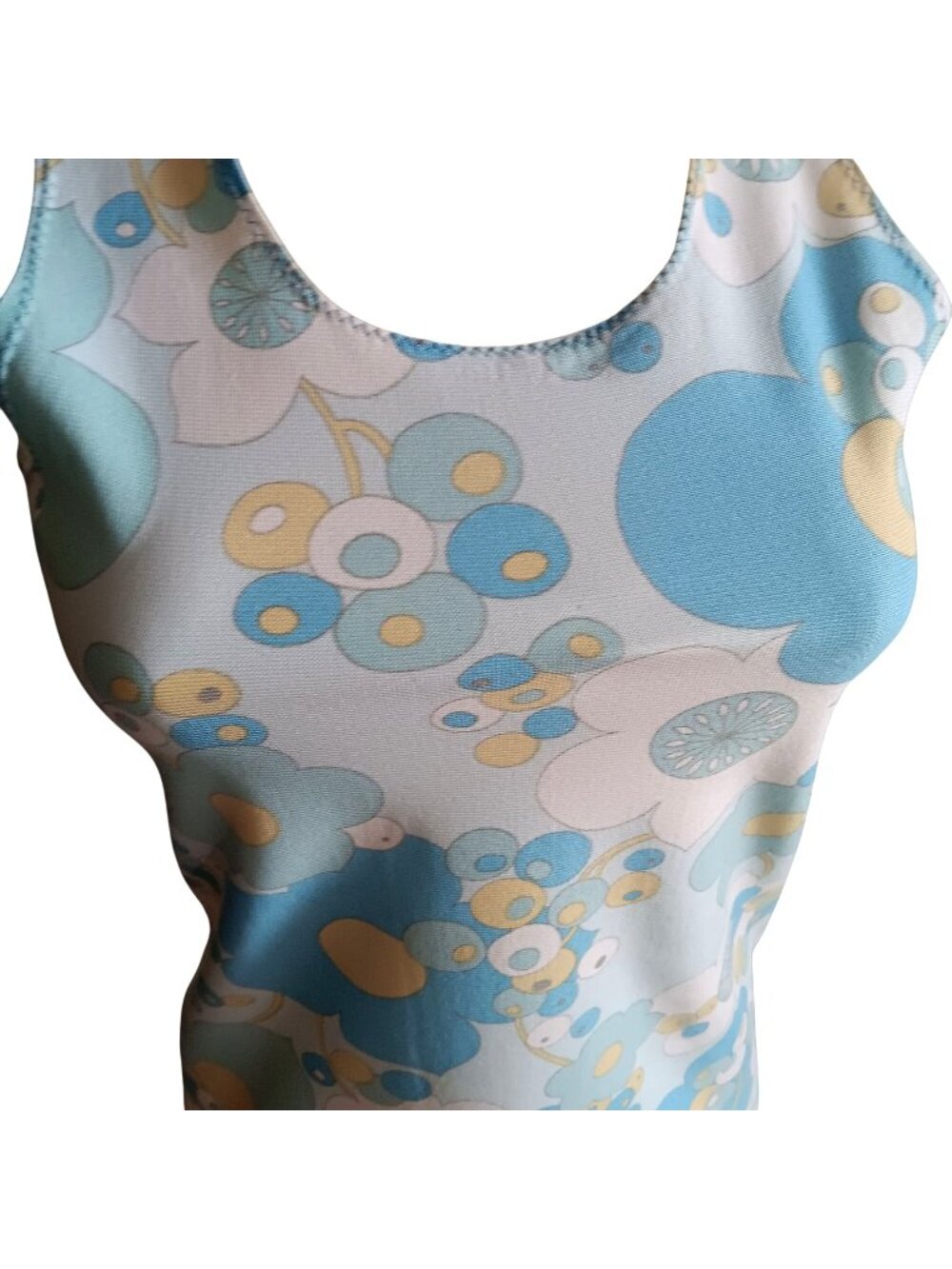 Stretch Knit Psychadelic Small Vintage Top 1960's 1OF1 Handmade Flower Tank Top